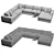 Coastal Chic Modular Sofa Set 3D model small image 5