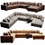 Coastal Chic Modular Sofa Set 3D model small image 6