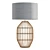 Rattan Table Lamp with Fabric Shade 3D model small image 4