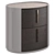 Garda Decor Dark Veneer Nightstand 3D model small image 3