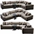 Cozy Coastal Oceanside Sectional Sofa 3D model small image 1