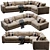 Cozy Coastal Oceanside Sectional Sofa 3D model small image 3