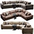 Cozy Coastal Oceanside Sectional Sofa 3D model small image 5