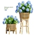 Hydrangea Planter Trio Set 3D model small image 1