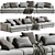 Elegant Cassina Miloe 3-Seater Sofa 3D model small image 1