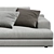 Elegant Cassina Miloe 3-Seater Sofa 3D model small image 4