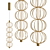 Golden Cage Pendant LED Light 3D model small image 3