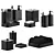 Luxury Black Bathroom Accessory Set 3D model small image 1