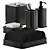 Luxury Black Bathroom Accessory Set 3D model small image 3