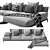 Sleek Poliform Park Sofa 3D model small image 1