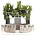 Modern Reception Desk With Plants 3D model small image 1