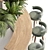 Modern Reception Desk With Plants 3D model small image 6