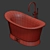 Antique Brass Enamel Freestanding Bath 3D model small image 3