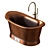 Antique Brass Enamel Freestanding Bath 3D model small image 5