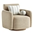 Sophisticated Swivel Upholstered Barrel Chair 3D model small image 3