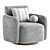 Sophisticated Swivel Upholstered Barrel Chair 3D model small image 4