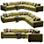 Modern Oceanside Sectional Sofa Set 3D model small image 2