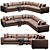 Modern Oceanside Sectional Sofa Set 3D model small image 3