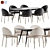 Modern Dining Set Collection 3D model small image 1