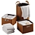  Leather Laundry Basket Set 3D model small image 1