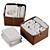  Leather Laundry Basket Set 3D model small image 6