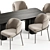 Modern Dining Set with Chairs 3D model small image 6