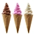 Title: Triple Color Ice Cream Cone 3D model small image 1