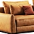 Contemporary Ellington 2-Seat Leather Sofa 3D model small image 4