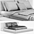 Modern Fabric Upholstered Platform Bed 3D model small image 7