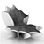 Sculptural Lily Chair by Crosssection 3D model small image 4