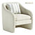 Elegant Bajram Upholstered Armchair 3D model small image 1