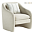 Elegant Bajram Upholstered Armchair 3D model small image 3