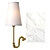 Contemporary Bookshelf Sconce: Marble & Brass 3D model small image 2