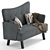 Elegant Austin Sofa in Gray 3D model small image 5