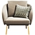 Domo Fabric Armchair: Contemporary Comfort 3D model small image 1