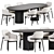 Modern Dining Set in Oak 3D model small image 4