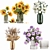 Modern Glass Vase Flower Collection 3D model small image 1