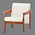 LoftDesigne 33406 Wooden Fabric Chair 3D model small image 1