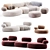 Modern Elegance: Pebble Rubble Sofa 3D model small image 1