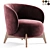 Luxury Velvet Tilar Armchair 3D model small image 1