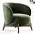 Luxury Velvet Tilar Armchair 3D model small image 5