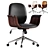 White Bent Wood Office Chair 3D model small image 1