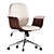 White Bent Wood Office Chair 3D model small image 2