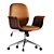 White Bent Wood Office Chair 3D model small image 3