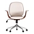 White Bent Wood Office Chair 3D model small image 4