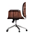 White Bent Wood Office Chair 3D model small image 5