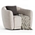 Elegant Addie Swivel Armchair 3D model small image 1