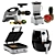 Kitchen Appliance Set: Breville Blender, Waffle Maker, Juicer, Air Fryer 3D model small image 1