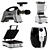 Kitchen Appliance Set: Breville Blender, Waffle Maker, Juicer, Air Fryer 3D model small image 2