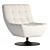 Elegant White Boucle Swivel Chair 3D model small image 1